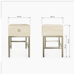 Frank Olsen Lyra 1 Drawer Side Table - Antique White - thumbnail 2