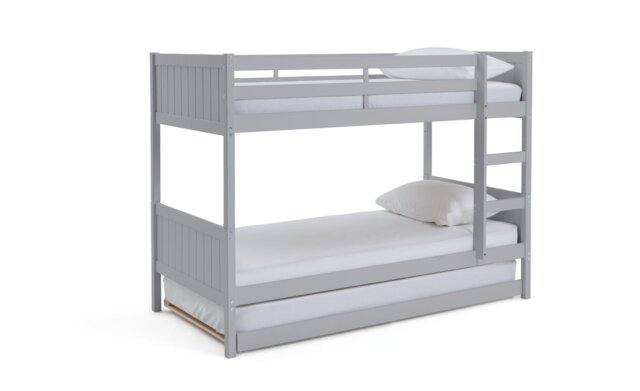 Habitat Detachable Bunk Bed, Trundle & 3 Mattresses -Grey - image 1
