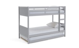 Habitat Detachable Bunk Bed, Trundle & 3 Mattresses -Grey - thumbnail 1