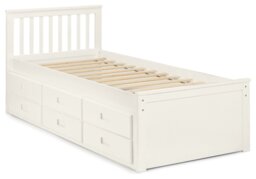 Julian Bowen Maisie Trundle Day Bed & 2 Mattresses - Off White - thumbnail 1