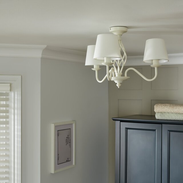 Argos Home Twist Metal Semi Flush Ceiling Light - Cream - image 1