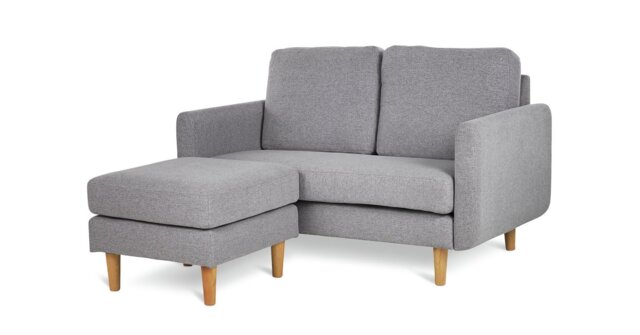 Habitat Remi Fabric 2 Seater Chaise - Light Grey - image 1