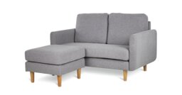 Habitat Remi Fabric 2 Seater Chaise - Light Grey - thumbnail 1