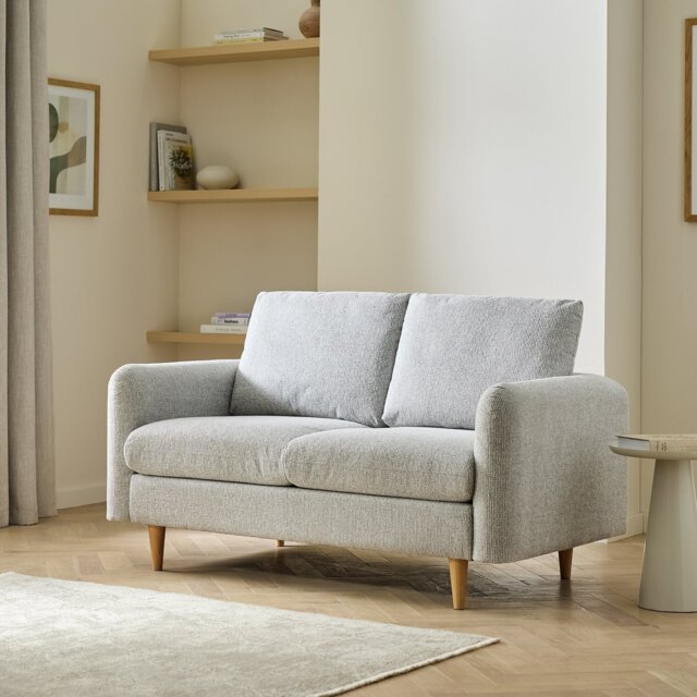 Argos Home Betty Fabric 2 Seater Sofa - Light Grey - image 1