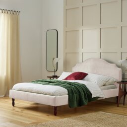 Habitat Sophia Double Velvet Bed Frame - Natural - thumbnail 1