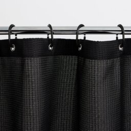 Argos Home Waffle Shower Curtain - Black - thumbnail 2