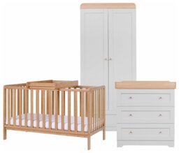 Tutti Bambini Malmo 3 Piece Nursery Furniture Set - Grey