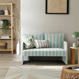 Argos Home Dixon Fabric 2 Seater Sofa in a Box -Blue & White - thumbnail 2