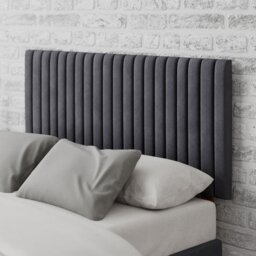 Aspire Grand Superking Velvet Headboard  - Grey - thumbnail 1