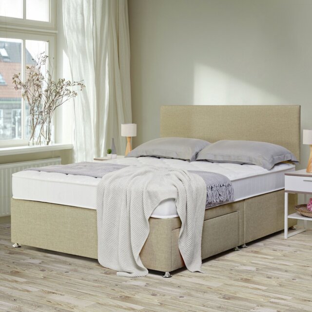 Argos Home Elmdon Small Double 2 Drawer Divan Bed - Natural - image 1