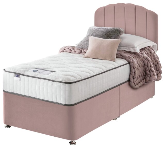 Silentnight Middleton Single Memory Divan Bed - Pink - image 1