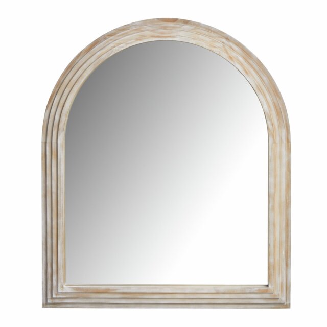 Habitat Brown Wooden Arch Wall Mirror - 90x77cm - image 1