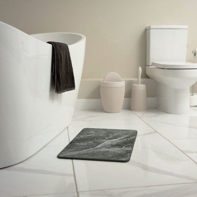 Addis Diatomite Anti Bacterial Marble Bath Mat - Grey - image 1