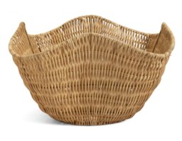 Habitat Rattan Wave Storage Basket - Natural - thumbnail 1