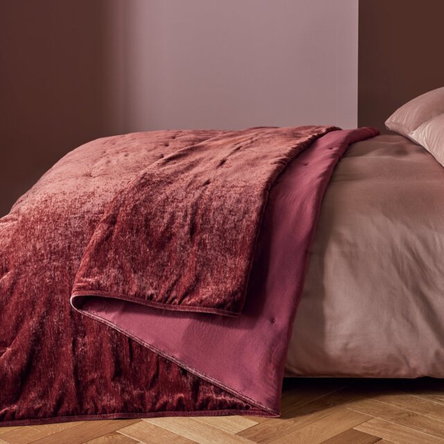 Habitat Chenille Bedspread - Burgundy - 200x220cm - image 1