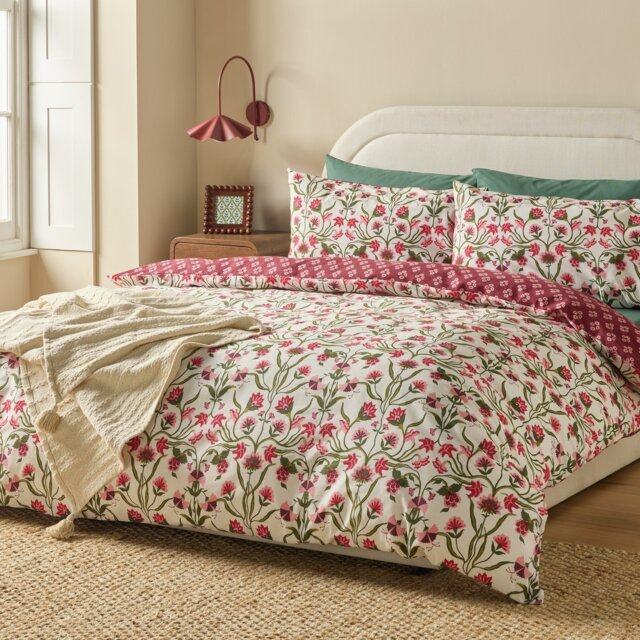 Argos Home Cotton Floral Trail White Bedding Set - King size - image 1