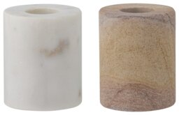 Bloomingville Lavina Set of 2 Marble Candle Holder - thumbnail 1