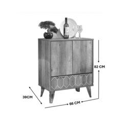 GFW Orleans 2 Door Wine Cabinet - Mango Wood Effect - thumbnail 2