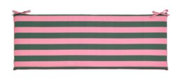 Habitat Stripe Print Garden Bench Cushion - Pink and Green - thumbnail 1