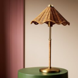 Habitat Norah Rattan Table Lamp - Natural - thumbnail 2