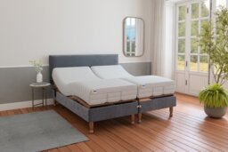 Mibed Memory Superking Adjustable Bed With Mattress - Grey - thumbnail 1