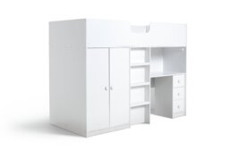 Habitat Jackson Single Highsleeper Bed Frame With Mattress  - White & Grey - thumbnail 2