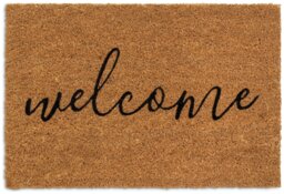 Habitat Welcome Natural & Black Short Pile Doormat - 60x40cm - thumbnail 2