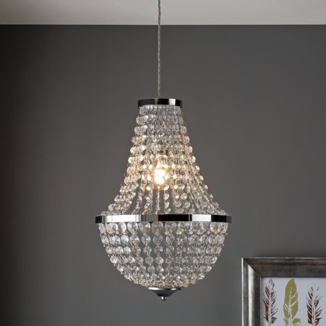 Argos Home Empire Chandelier Easy Fit Pendant Shade - Chrome - image 1