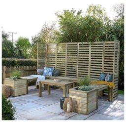 Forest Garden 8 Seater Wooden Garden Patio Set - Natural - thumbnail 1