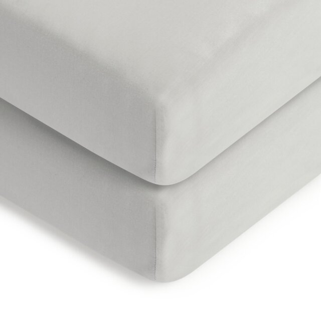 Habitat Kids Cotton Jersey Grey 2 Pack Fitted Sheet - Crib - image 1