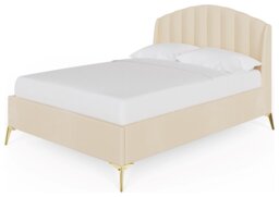 GFW Pettine Double Velvet Ottoman Bed Frame - Cream