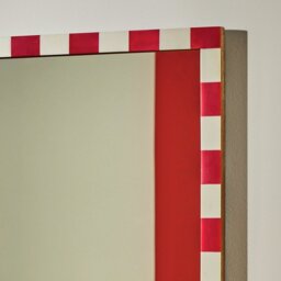 Habitat Striped Red Resin Square Wall Mirror - 51x51cm - thumbnail 2