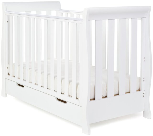 Obaby Stamford Mini Sleigh Cot Bed - White - image 1