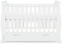 Obaby Stamford Mini Sleigh Cot Bed - White - thumbnail 2