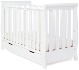 Obaby Stamford Mini Sleigh Cot Bed - White