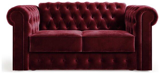 Jay-Be Chesterfield Velvet 2 Seater Sofa Bed - Burgundy - image 1