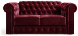 Jay-Be Chesterfield Velvet 2 Seater Sofa Bed - Burgundy - thumbnail 1