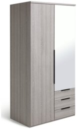 Argos Home Hallingford 2 Door 3 Drawer Wardrobe- White Gloss - thumbnail 2