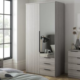 Argos Home Hallingford 2 Door 3 Drawer Wardrobe- White Gloss