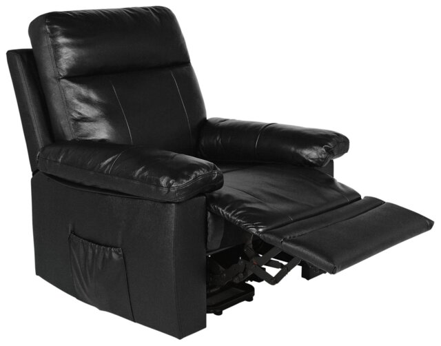 Argos Home Paolo Leather Mix Rise & Recline Chair - Black - image 1