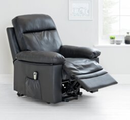 Argos Home Paolo Leather Mix Rise & Recline Chair - Black - thumbnail 2