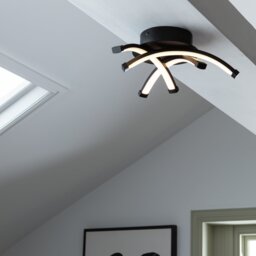 Argos Home Criss Cross Metal LED Flush Ceiling Light - Black - thumbnail 2