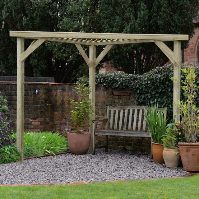 Forest Garden Slatted Corner Pergola - image 1