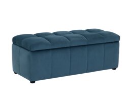 Argos Home Maisie Velvet Large Storage Ottoman - Blue - thumbnail 1