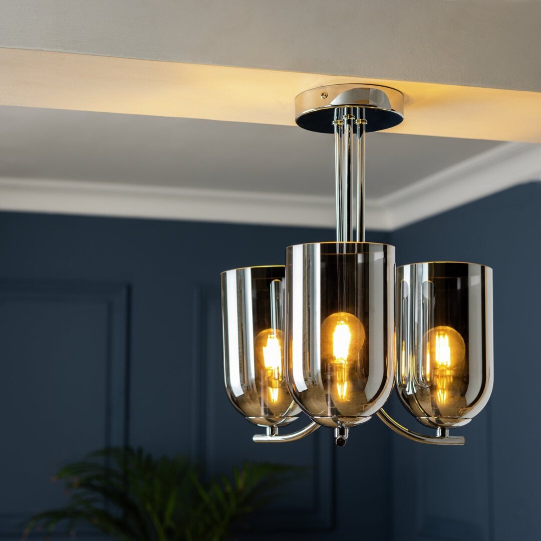 Argos Home Ombre Glass Light Flush to Ceiling Light-Chrome by