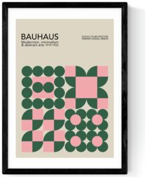 East End Prints Pink Bauhaus Black Frame Art Print - A2 - thumbnail 2