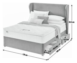 Silentnight Double Eco 4 Drawer Divan Bed - Charcoal - thumbnail 2