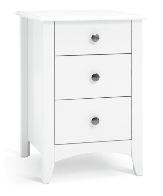 Argos Home Minato 3 Drawer Bedside Table - White - image 1