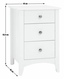 Argos Home Minato 3 Drawer Bedside Table - White - thumbnail 2