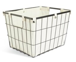 Habitat 36 Litre Industrial Wire Storage Basket - White - thumbnail 1